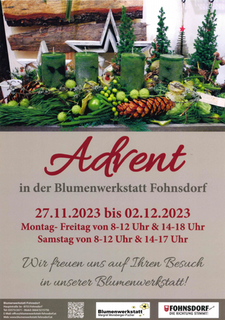 Advent in der Blumenwerkstatt Fohnsdorf