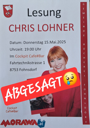 Lesung Chris Lohner - ABGESAGT