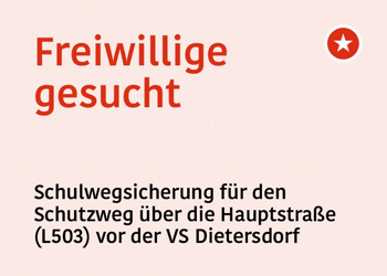 Freiwillige Unterstützung für die Schulwegsicherung gesucht